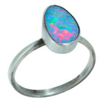   *    ART NOUVEAU STERLING SILVER AUSTRALIAN OPAL RING