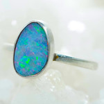   *    ART NOUVEAU STERLING SILVER AUSTRALIAN OPAL RING