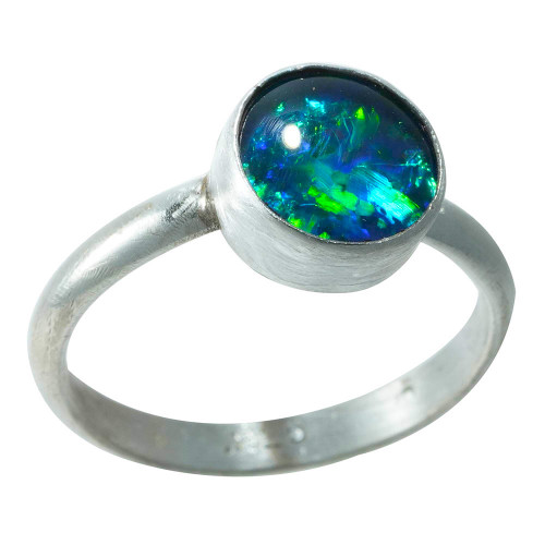 *CHIAROSCURO STERLING SILVER AUSTRALIAN OPAL RING