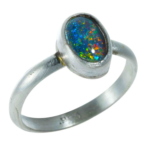 *BOHO BLING STERLING SILVER AUSTRALIAN OPAL RING