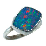   *   SIGNATURE STYLE STERLING SILVER AUSTRALIAN OPAL RING