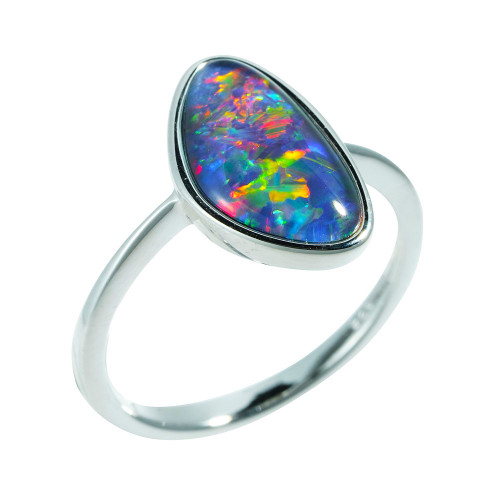   *    MARCELLA STERLING SILVER AUSTRALIAN OPAL RING