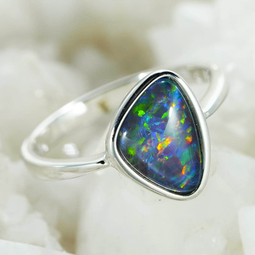   *   ARABELLA STERLING SILVER AUSTRALIAN OPAL RING