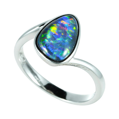 * 1 POLAROID STERLING SILVER AUSTRALIAN OPAL RING