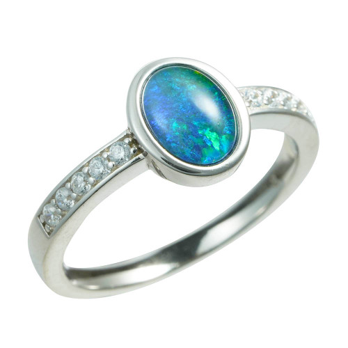 *BESPOKE STERLING SILVER AUSTRALIAN OPAL RING