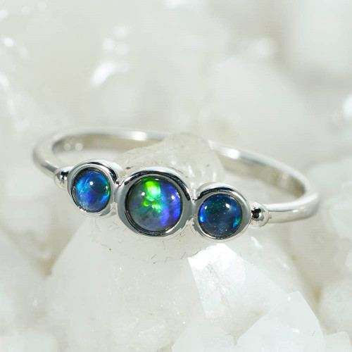 *  SILVER SIREN STERLING SILVER AUSTRALIAN OPAL RING