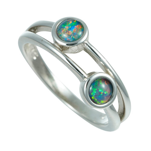   *   SVELTE STERLING SILVER AUSTRALIAN OPAL RING