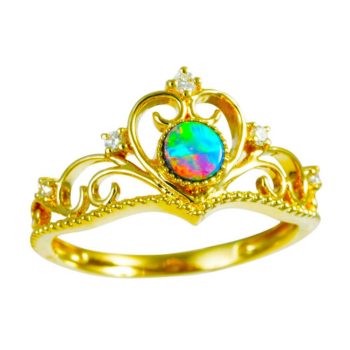  *   A GOLD QUEEN GOLD AUSTRALIAN OPAL RING