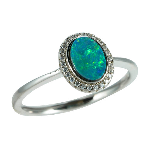 *LUMINOSITY STERLING SILVER AUSTRALIAN OPAL RING