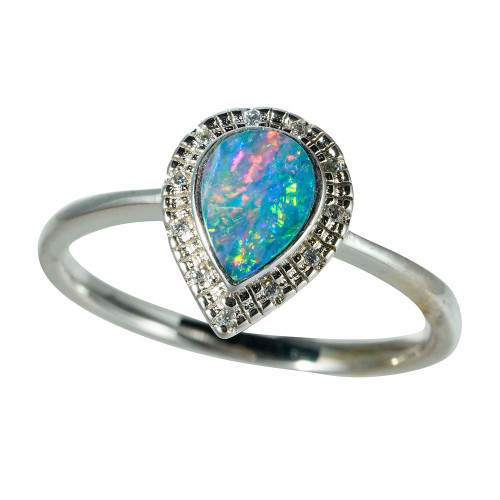 * A GARDEN PARTY STERLING SILVER AUSTRALIAN OPAL RING