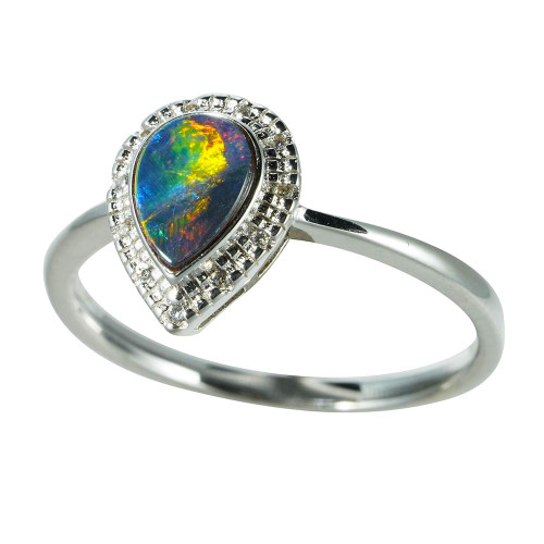 * 1 TRIBECA STERLING SILVER AUSTRALIAN OPAL RING