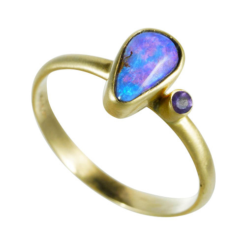 *INDULGENCE14KT GOLD & AMETHYST OPAL RING