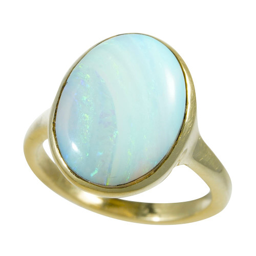 *CHERRY POP 14KT GOLD  WHITE OPAL RING