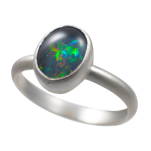 *AGELESS ADORN STERLING SILVER AUSTRALIAN OPAL RING