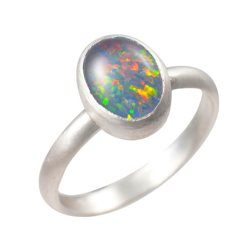 *INFINITE GRACE STERLING SILVER AUSTRALIAN OPAL RING