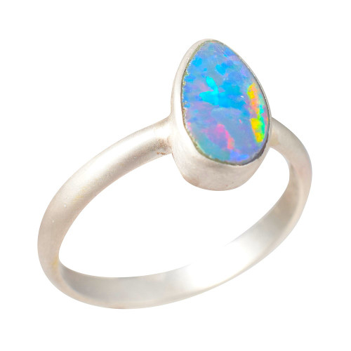 *LA LUSTER STERLING SILVER AUSTRALIAN OPAL RING