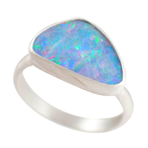 *ARTISAN BLOSSOM STERLING SILVER AUSTRALIAN OPAL RING