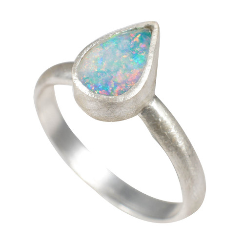 *DRIPPING GEM STERLING SILVER AUSTRALIAN OPAL RING