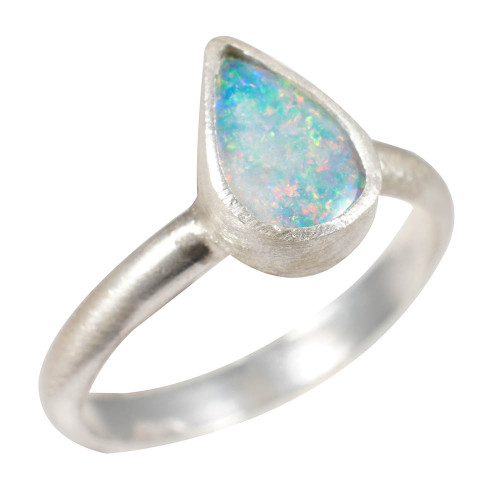 *DRIPPING GEM STERLING SILVER AUSTRALIAN OPAL RING