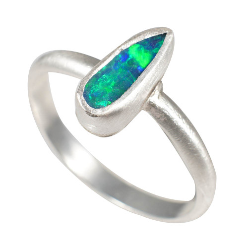 * 1 CLASSIC OPAL STERLING SILVER AUSTRALIAN OPAL RING