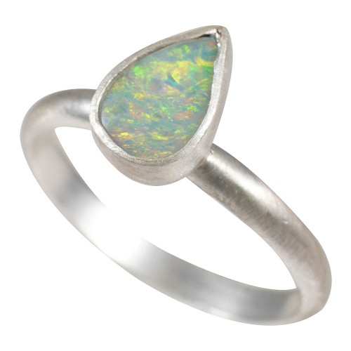 * 1 MOONSHINE STERLING SILVER AUSTRALIAN OPAL RING