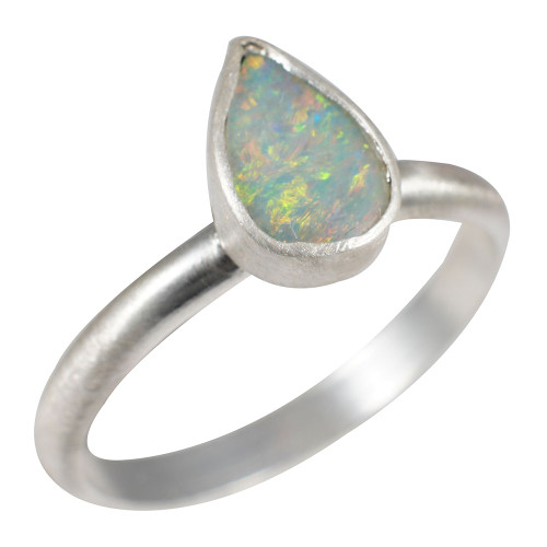 * 1 MOONSHINE STERLING SILVER AUSTRALIAN OPAL RING