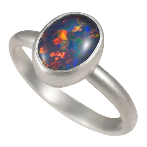 * 1 OPAL CREATION STERLING SILVER AUSTRALIAN OPAL RING