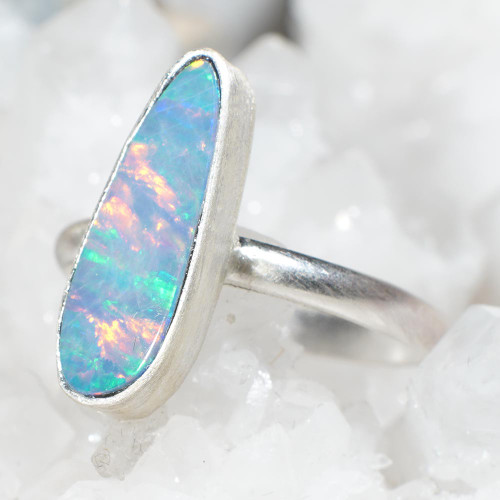 * 1 OPULANT DREAM STERLING SILVER AUSTRALIAN OPAL RING