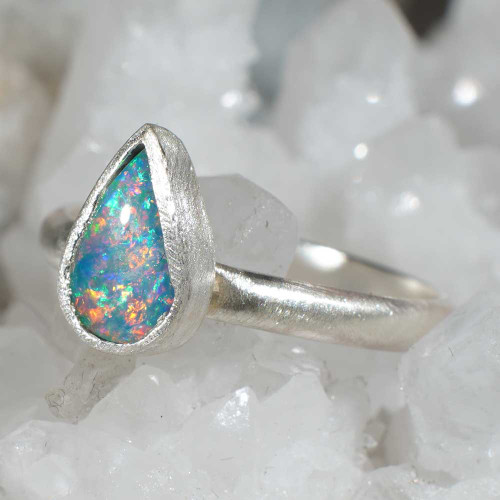 *  TREASURED FUTURE STERLING SILVER AUSTRALIAN OPAL RING