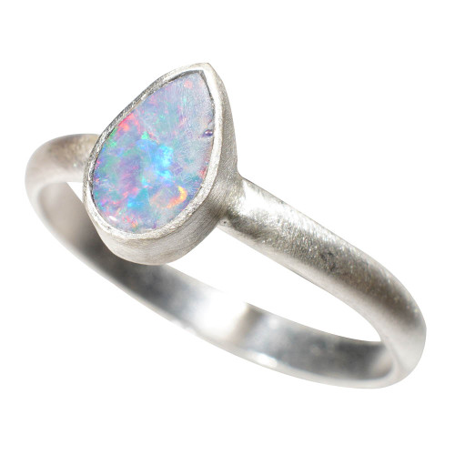 *LOVED HUG STERLING SILVER AUSTRALIAN OPAL RING