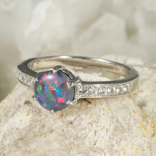   *   STELLA STERLING SILVER AUSTRALIAN OPAL RING