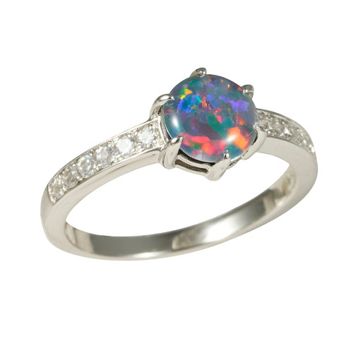   *   STELLA STERLING SILVER AUSTRALIAN OPAL RING