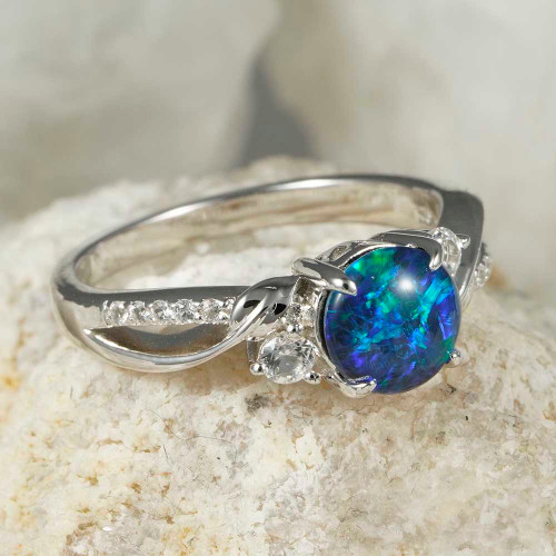   *    ELSA STERLING SILVER AUSTRALIAN OPAL RING