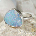   *   VIVI STERLING SILVER AUSTRALIAN OPAL RING