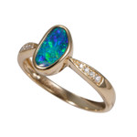   *    ETHEREAL FUN 14KT YELLOW GOLD & DIAMOND AUSTRALIAN OPAL RING