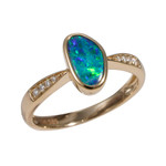   *    ETHEREAL FUN 14KT YELLOW GOLD & DIAMOND AUSTRALIAN OPAL RING