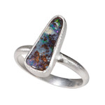 *   CAPTURED ART SILVER SOLID BOULDER OPAL RING