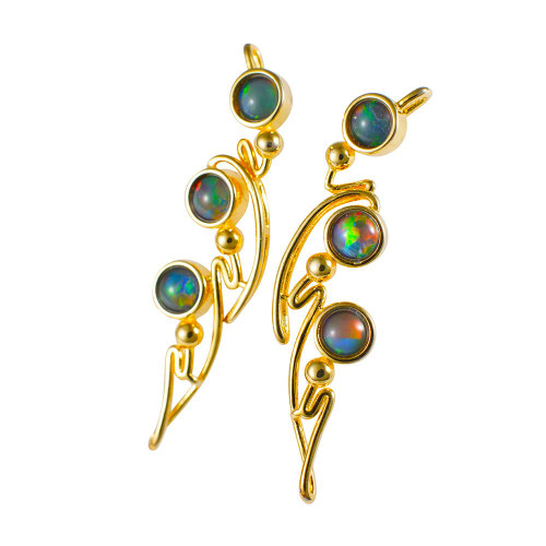 * ISLA 18KT GOLD PLATED AUSTRALIAN OPAL JEWELRY SET