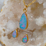 * UNIQUE UNLEASH 14KT ROSE GOLD AUSTRALIAN OPAL JEWELLERY SET