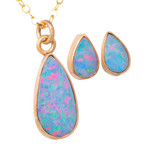 * UNIQUE UNLEASH 14KT ROSE GOLD AUSTRALIAN OPAL JEWELLERY SET