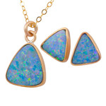 * CRAFTED COMPOSITIONS ROSE GOLD FILLED AUSTRALIAN OPAL JEWELLERY SET