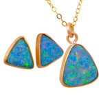 * CRAFTED COMPOSITIONS ROSE GOLD FILLED AUSTRALIAN OPAL JEWELLERY SET