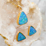 * CRAFTED COMPOSITIONS ROSE GOLD FILLED AUSTRALIAN OPAL JEWELLERY SET