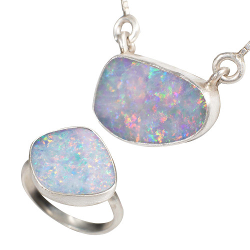 *DESTINY AWAITS STERLING SILVER OPAL JEWELLERY SET